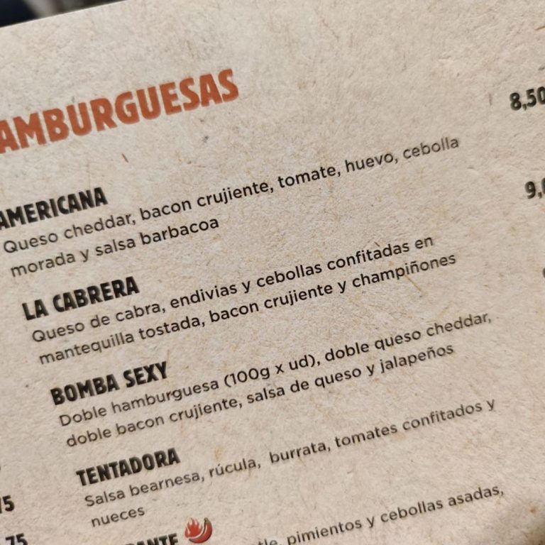 Americana - Carta - The Corner Burger - Fan Burger Club