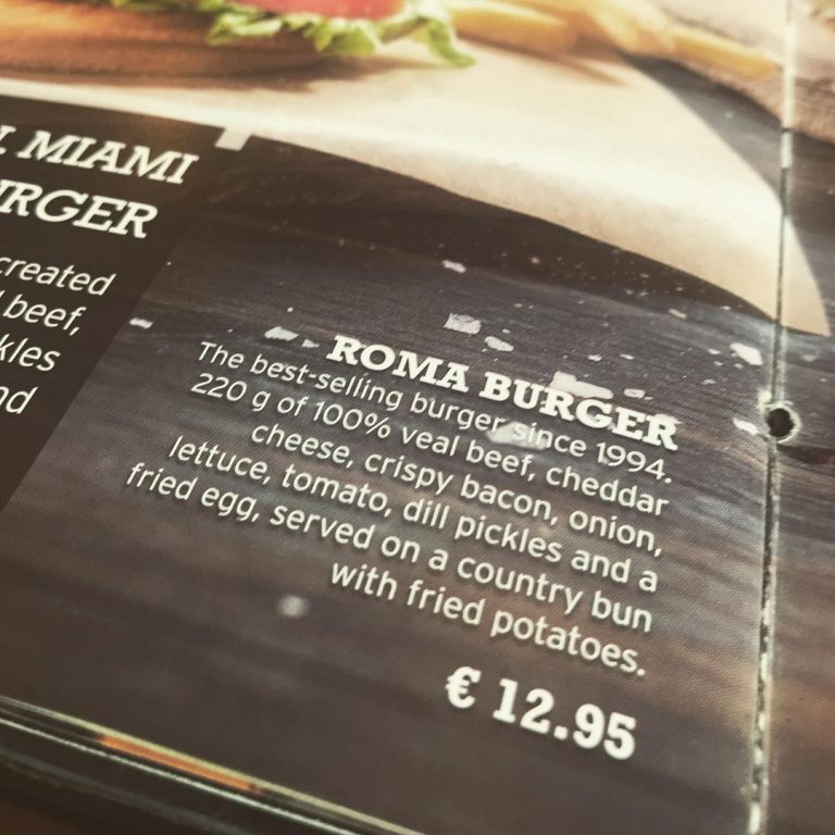 Roma Burger - Carta - Tony Romas - Fan Burger Club